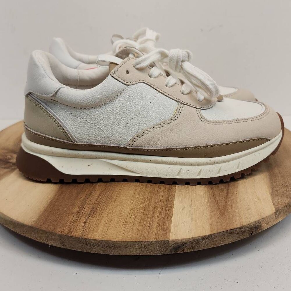 Madewell Kickoff Trainer Sneakers Neutral Leather MB857 Women's Size 5.5